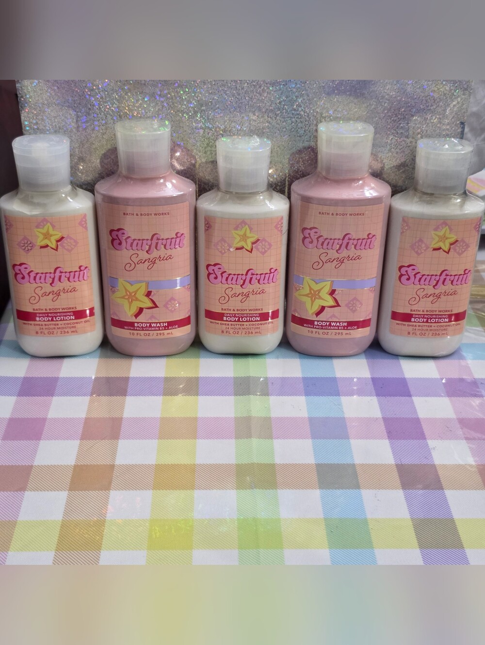 Bath & Body Works Starfruit Sangria Body Wash & Lotion 5 Piece Set NEW Rare